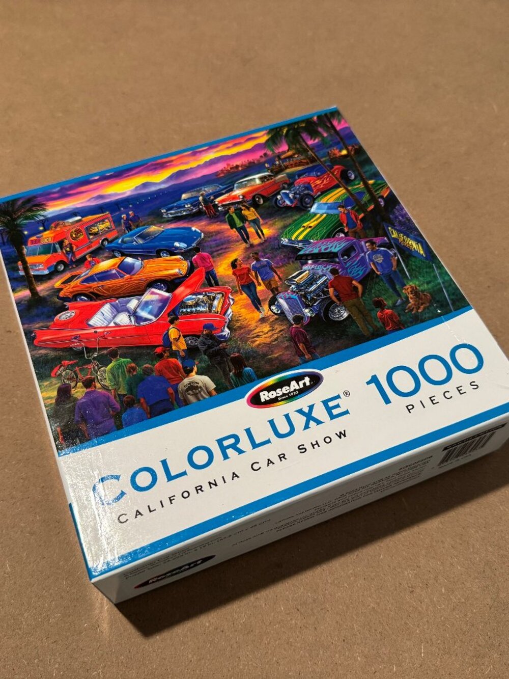 Colorluxe RoseArt California Car Show 1000 Piece Jigsaw Puzzle Complete Colorful